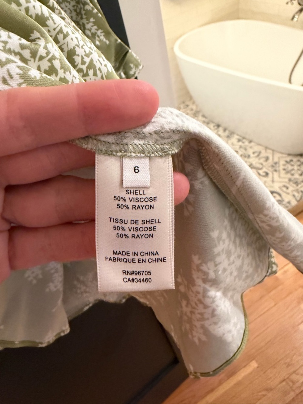 Rebecca Taylor Sage Green Floral Long-Sleeve A-Line Dress - Picture 5 of 8